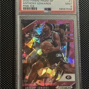 Anthony Edwards Pink Ice Card Rookie card. Psa 9 mint